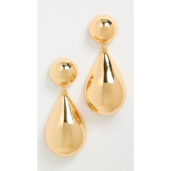 Lele Sadoughi Small Dome Teardrop Earrings in Gold New Womens Dangle Drop - Picture 2 of 11